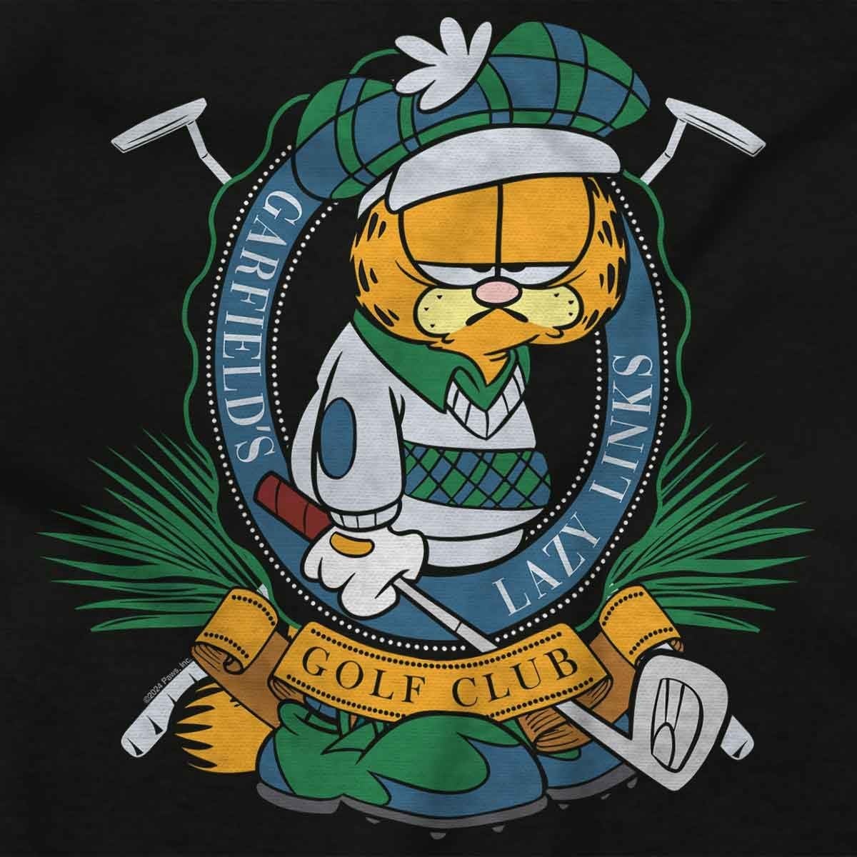 image:imageGarfield Lazy Links Golf Club Cartoon Baby Romper Boys or GirlsBlack