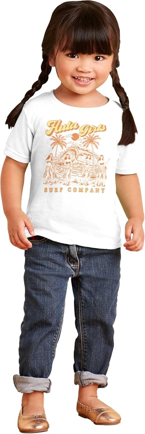image:imageHawaii Hula Girls Surf Company Toddler Baby Graphic T ShirtWhite