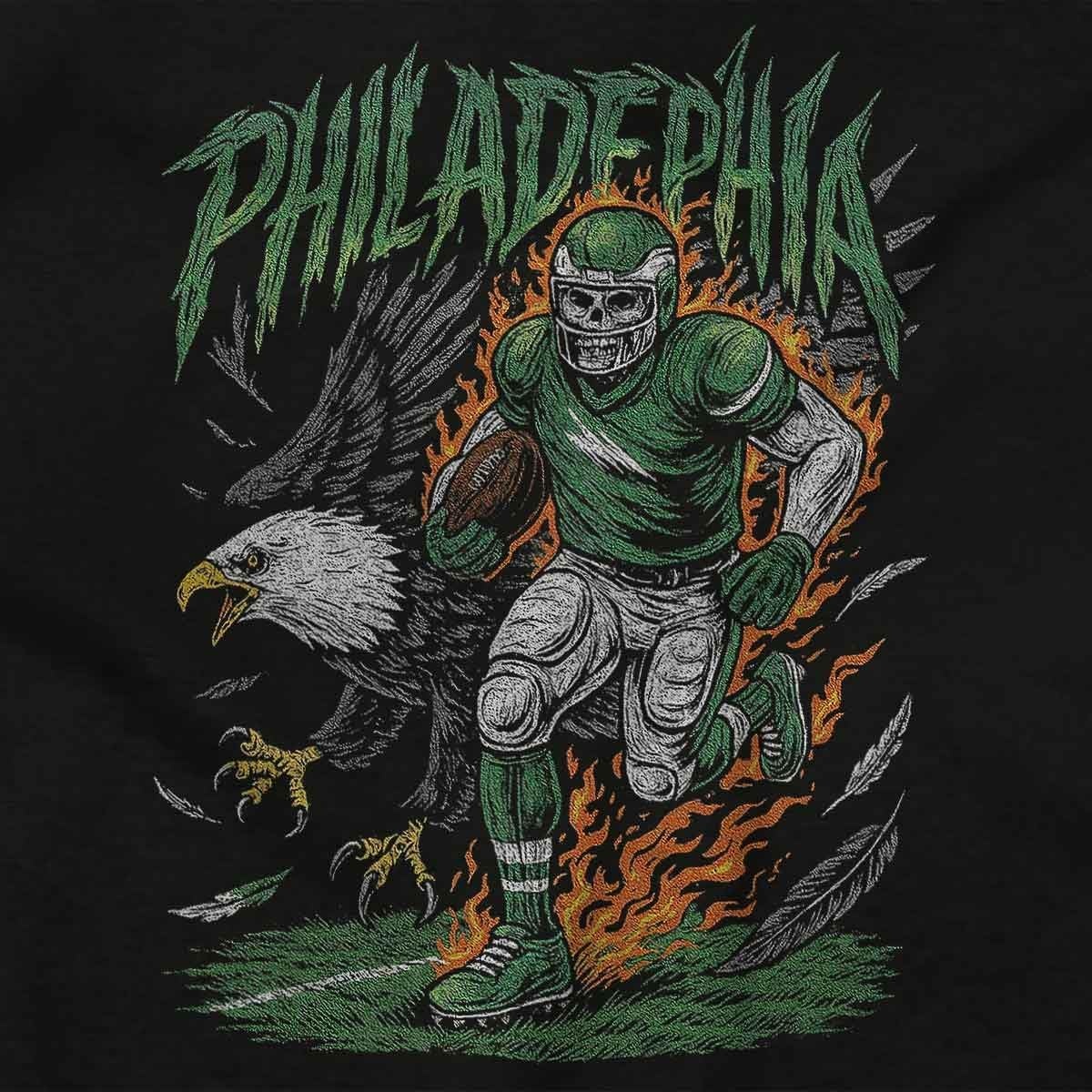 image:imageHome Team Skeleton Football Player Graphic T Shirt Men or WomenBlack Philadelphia