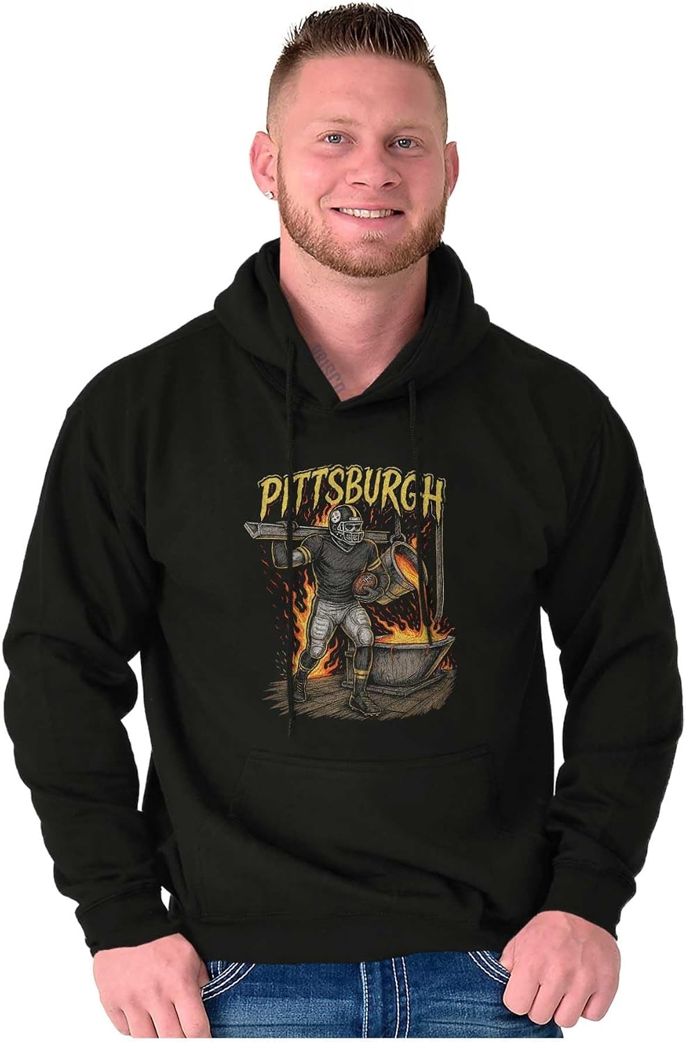 image:imageHome Team Skeleton Football Player Hoodie Sweatshirt Women MenBlack Pittsburgh