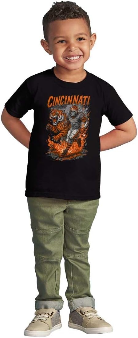 image:imageHome Team Skeleton Football Player Toddler Baby Graphic T ShirtBlack Cincinnati