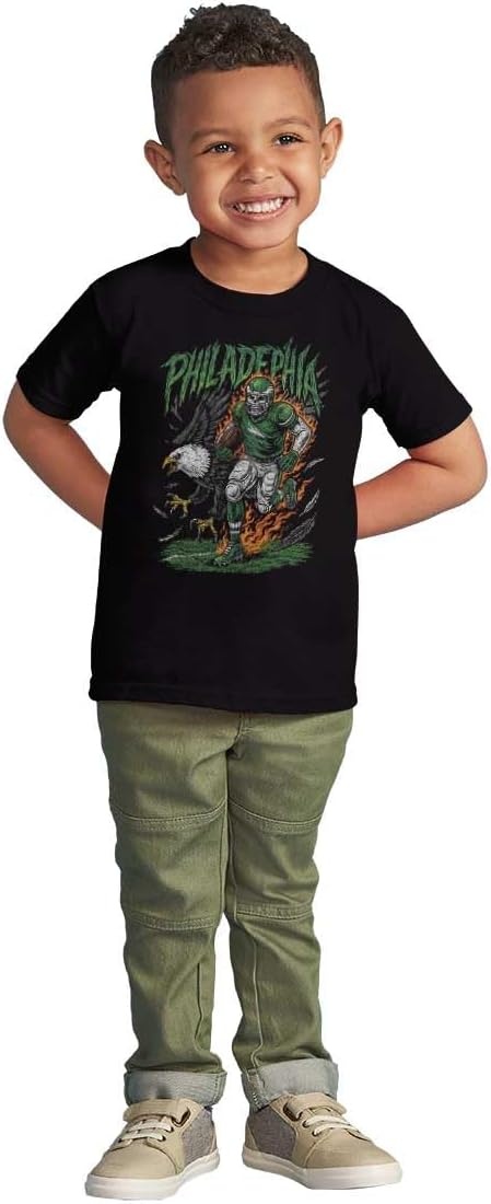 image:imageHome Team Skeleton Football Player Toddler Baby Graphic T ShirtBlack Philadelphia