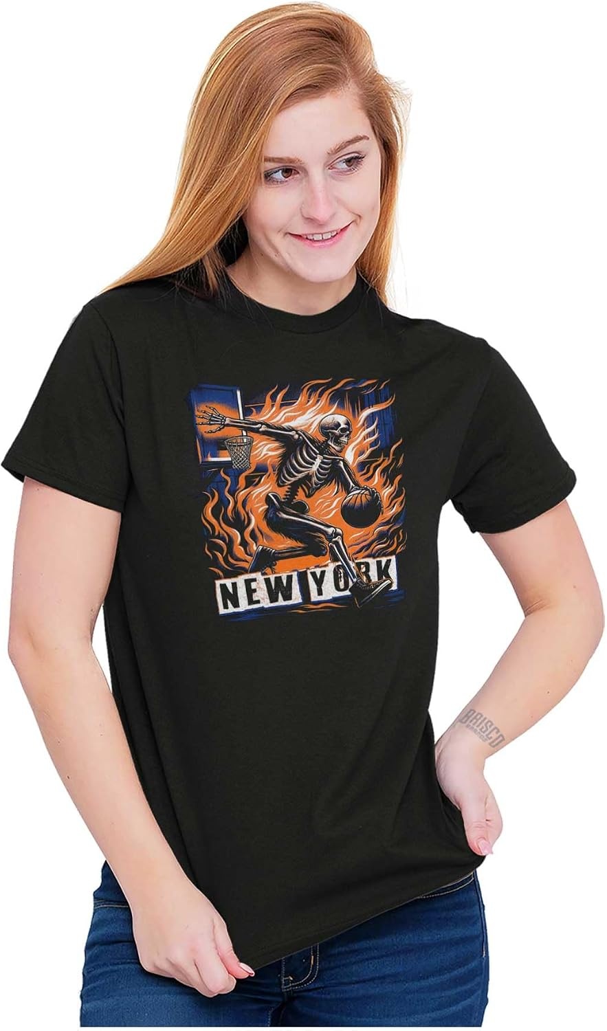 image:imageHome Town Skeleton Basketball Player Graphic T Shirt Men or WomenBlack New York