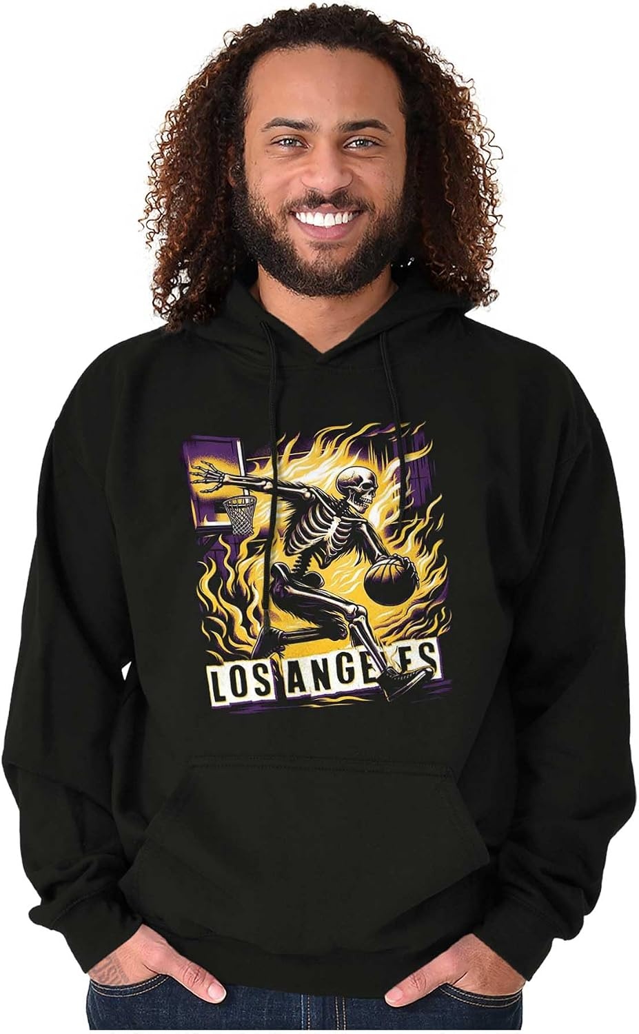 image:imageHome Town Skeleton Basketball Player Hoodie Sweatshirt Women MenBlack Los Angeles