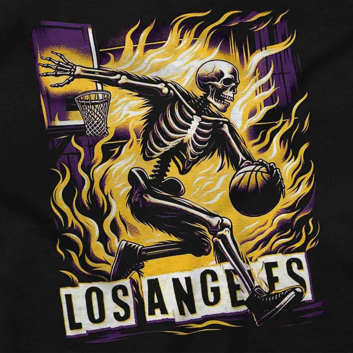image:imageHome Town Skeleton Basketball Player Toddler Baby Graphic T ShirtBlack Los Angeles