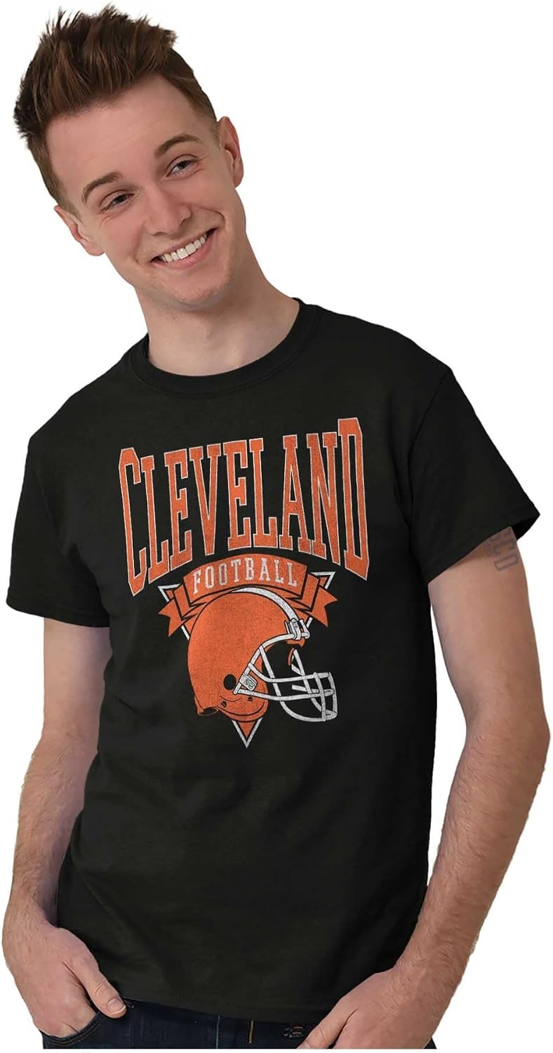 image:imageHometown Football Team Fan Helmet Graphic T Shirt Men or WomenBlack Cleveland