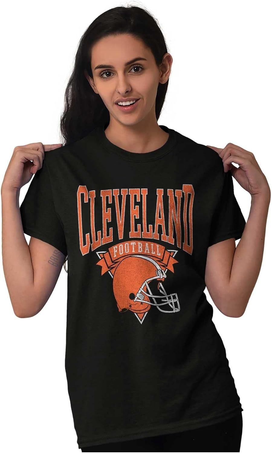 image:imageHometown Football Team Fan Helmet Graphic T Shirt Men or WomenBlack Cleveland