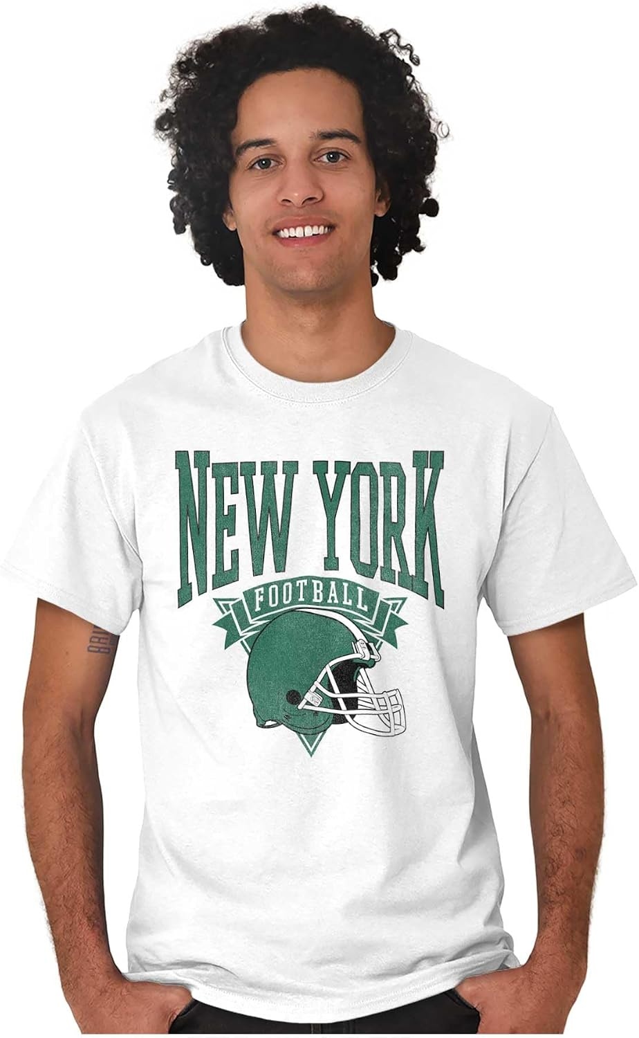 image:imageHometown Football Team Fan Helmet Graphic T Shirt Men or WomenWhite New York