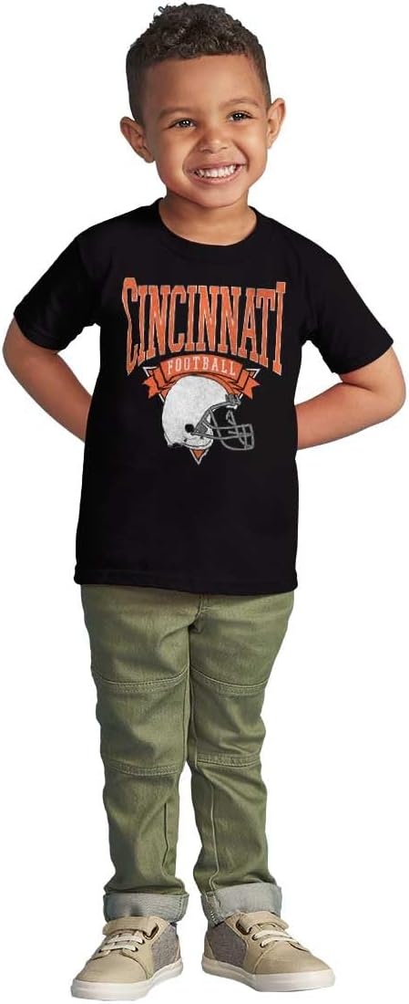 image:imageHometown Football Team Fan Helmet Toddler Baby Graphic T ShirtBlack Cincinnati