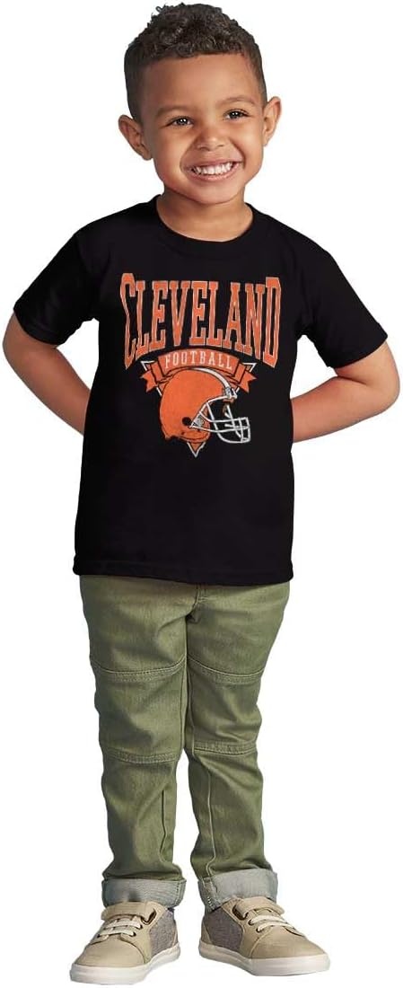 image:imageHometown Football Team Fan Helmet Toddler Baby Graphic T ShirtBlack Cleveland