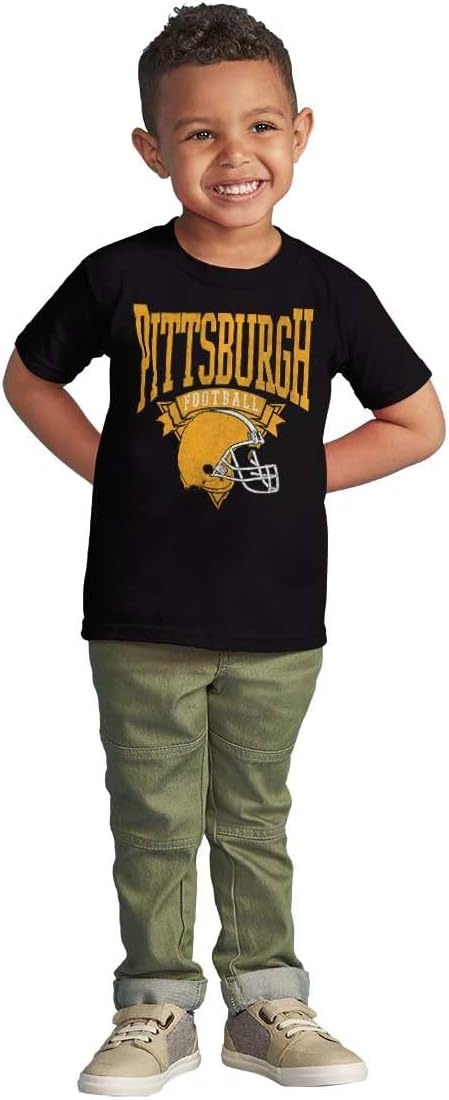 image:imageHometown Football Team Fan Helmet Toddler Baby Graphic T ShirtBlack Pittsburgh
