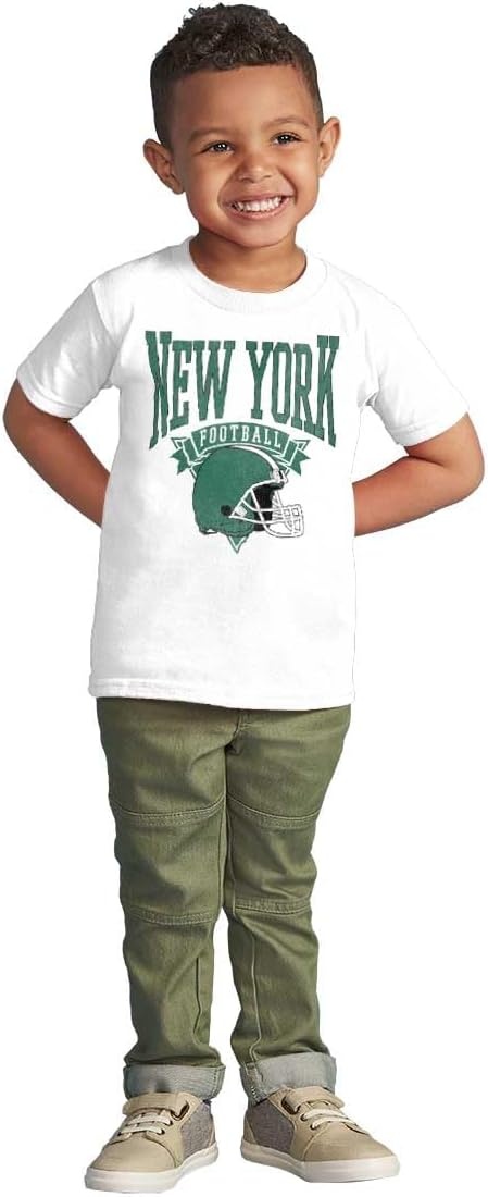 image:imageHometown Football Team Fan Helmet Toddler Baby Graphic T ShirtWhite New York
