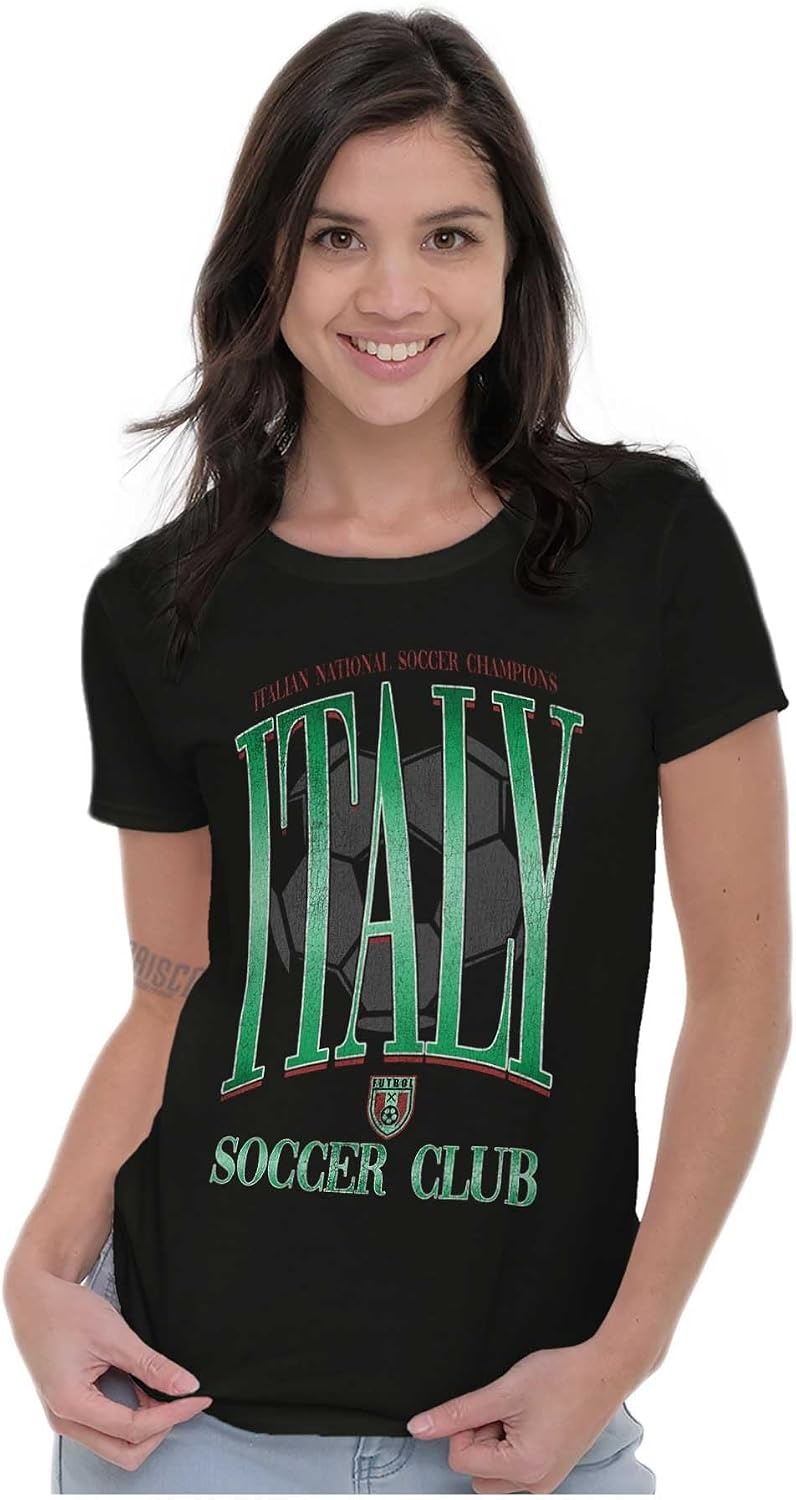 image:imageItaly National Soccer Club Futbol Womens Slim Fit Graphic TeeBlack