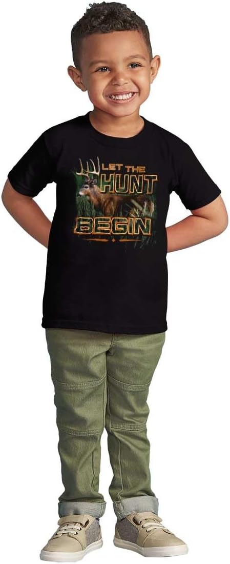 image:imageLet The Hunt Begin Deer Buck Hunting Toddler Baby Graphic T ShirtBlack