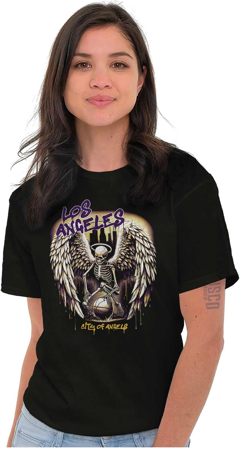 image:imageLos Angeles Skeleton Basketball Player Graphic T Shirt Men or WomenBlack Angel Drip