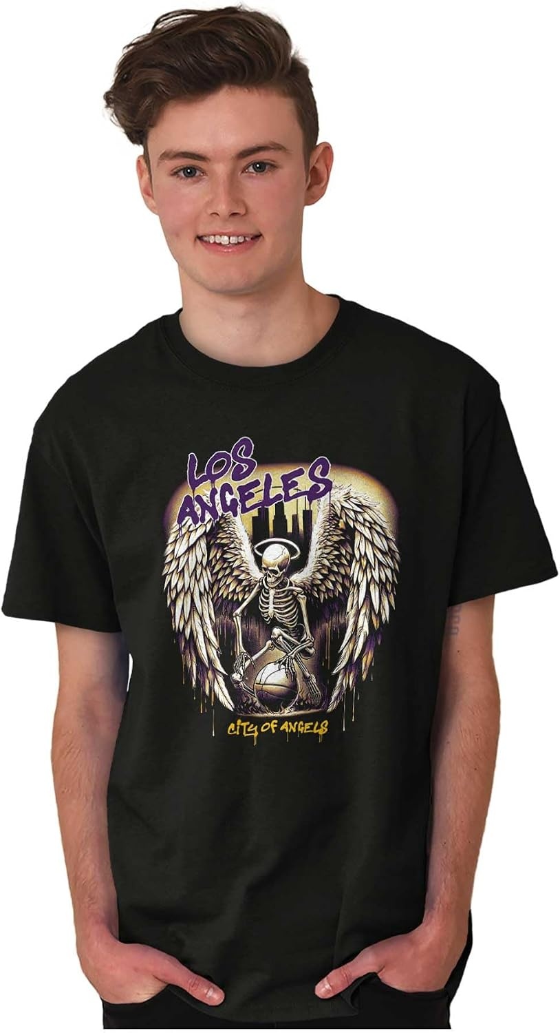 image:imageLos Angeles Skeleton Basketball Player Graphic T Shirt Men or WomenBlack Angel Drip