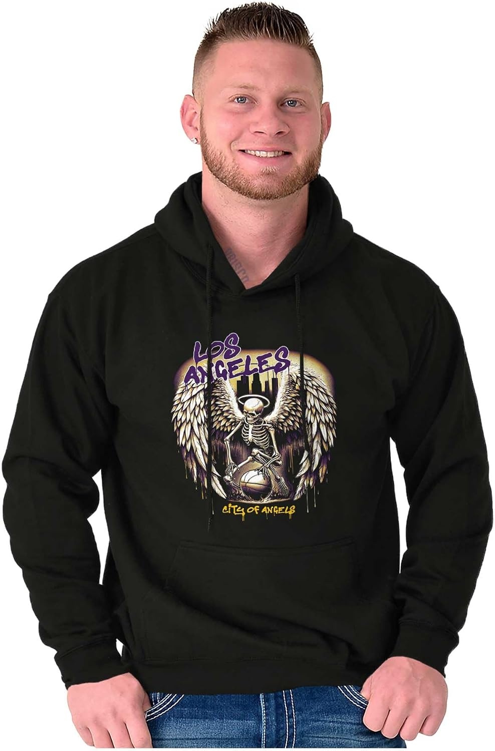image:imageLos Angeles Skeleton Basketball Player Hoodie Sweatshirt Women MenBlack Angel Drip