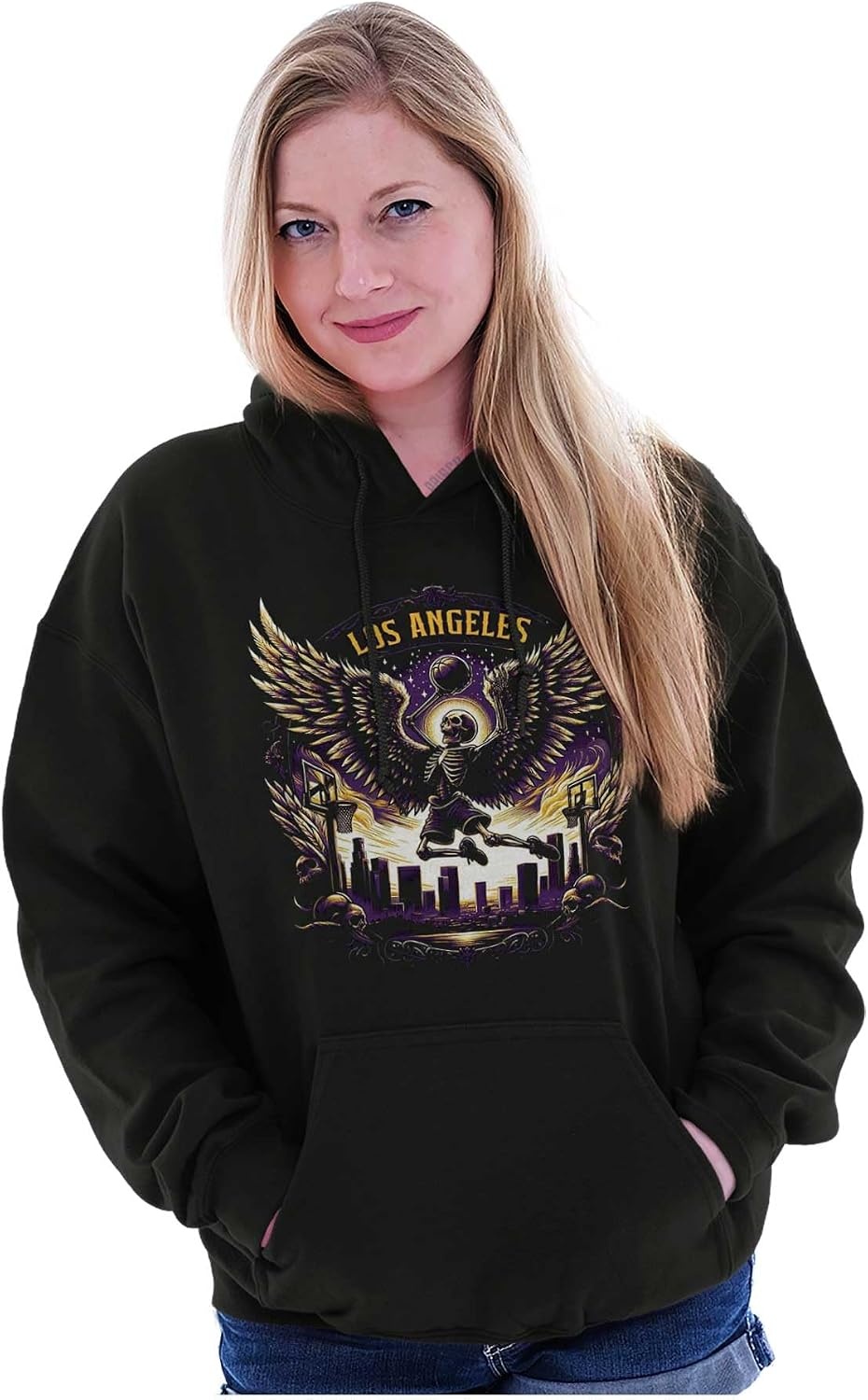 image:imageLos Angeles Skeleton Basketball Player Hoodie Sweatshirt Women MenBlack Slam Dunk