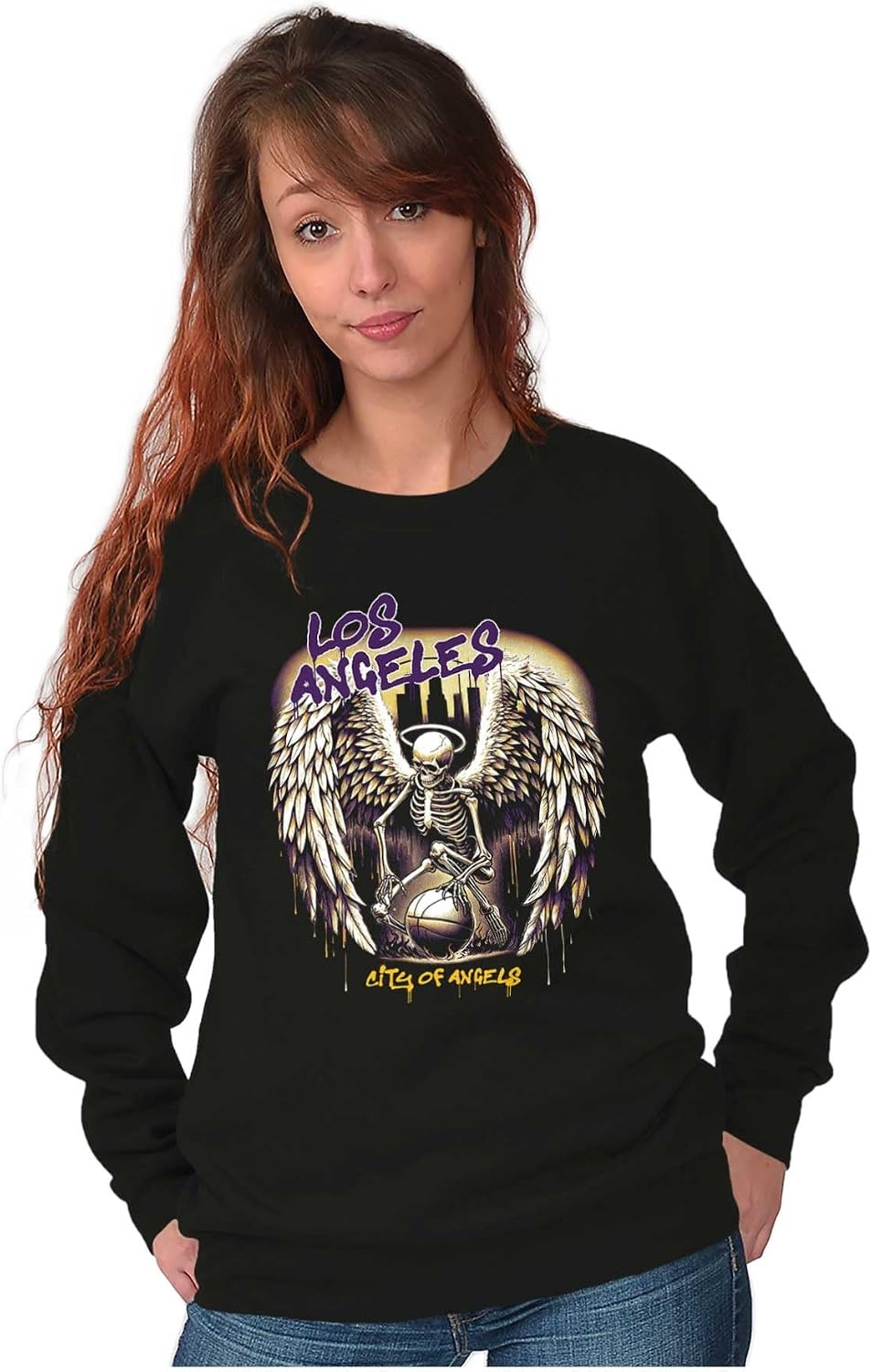 image:imageLos Angeles Skeleton Basketball Player Sweatshirt for Men or WomenBlack Angel Drip