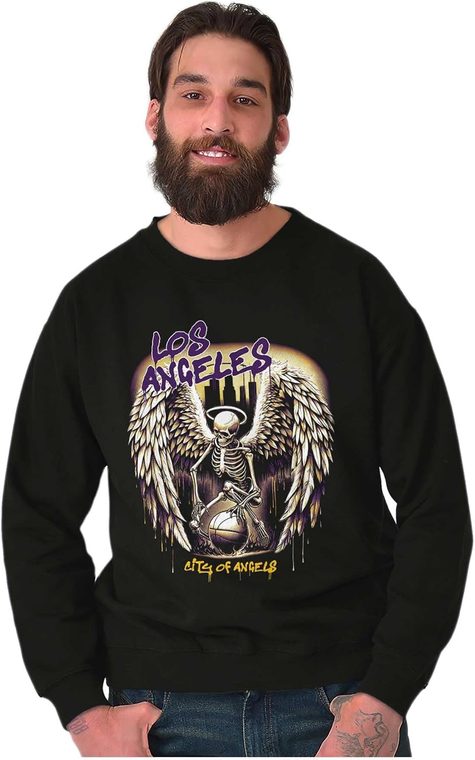image:imageLos Angeles Skeleton Basketball Player Sweatshirt for Men or WomenBlack Angel Drip