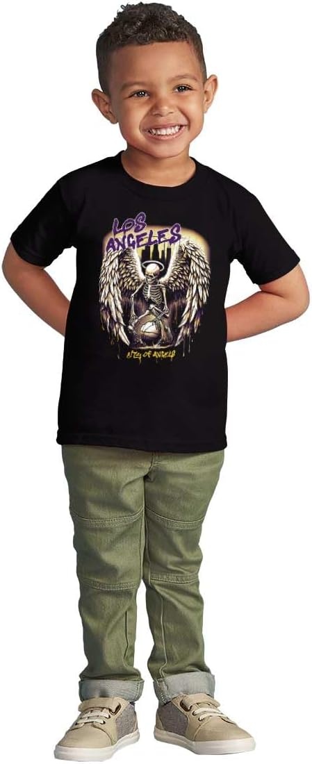 image:imageLos Angeles Skeleton Basketball Player Toddler Baby Graphic T ShirtBlack Angel Drip