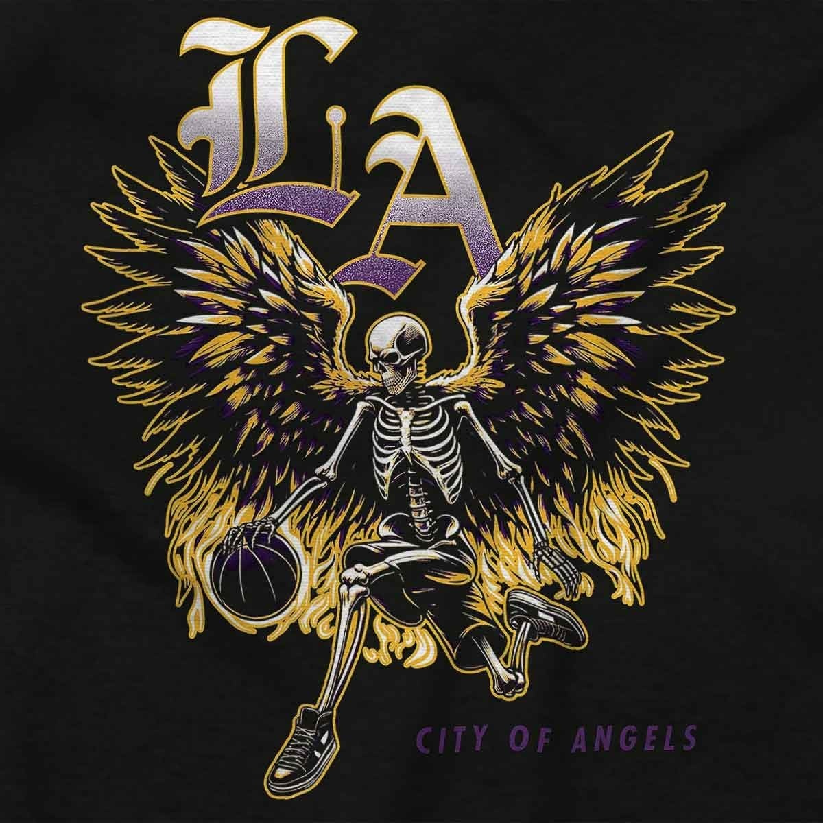 image:imageLos Angeles Skeleton Basketball Player Toddler Baby Graphic T ShirtBlack La Dribble