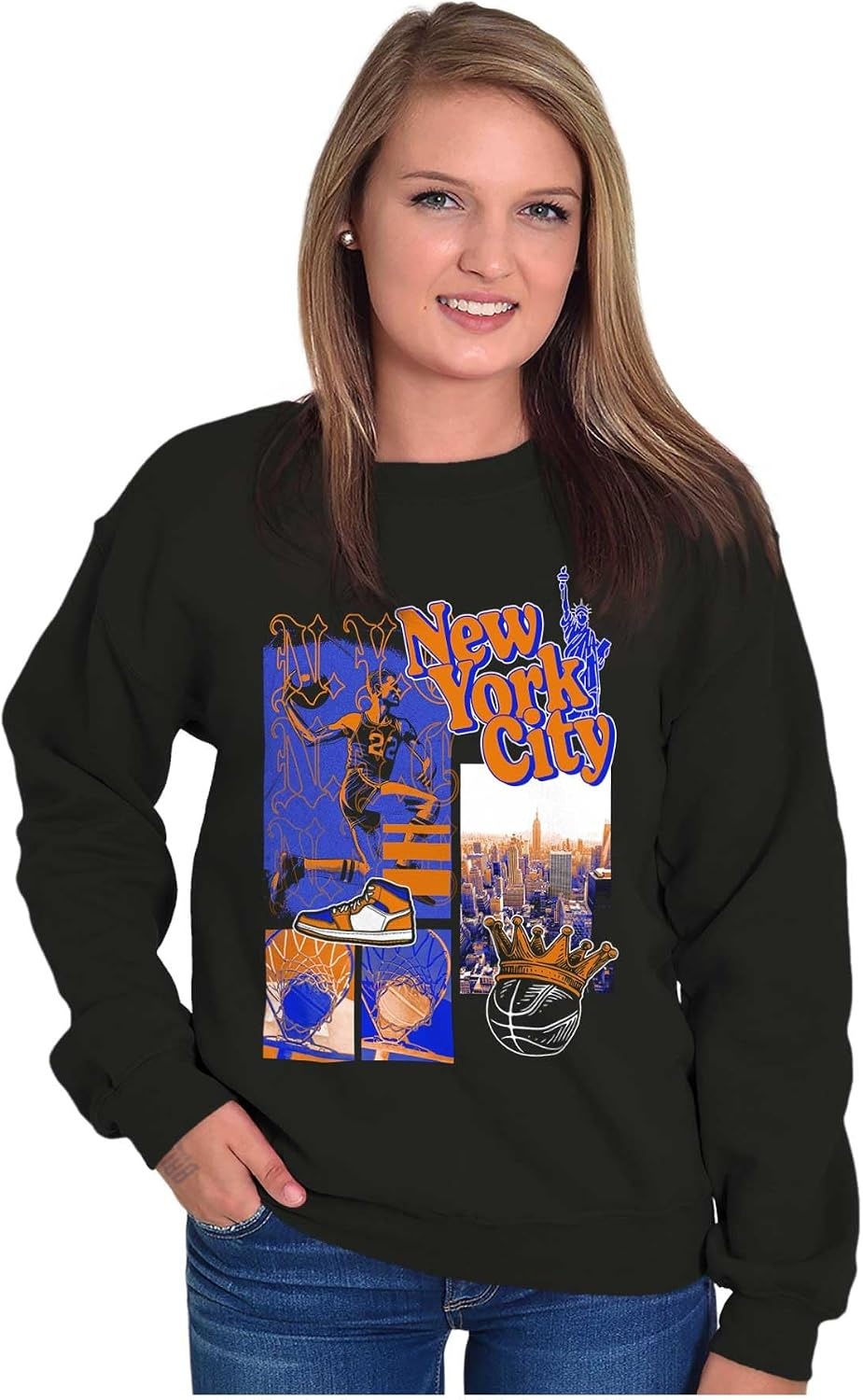 image:imageNew York Basketball Game NYC Graffiti Sweatshirt for Men or WomenBlack