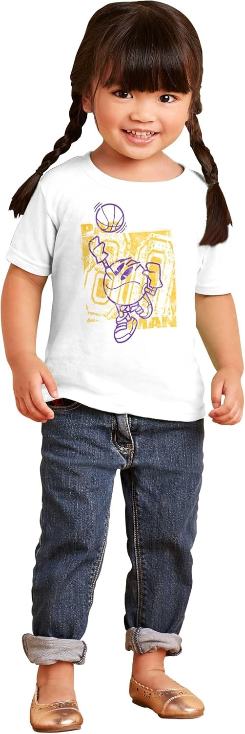 image:imagePacman Basketball Player Slam Dunk Toddler Baby Graphic T ShirtWhite