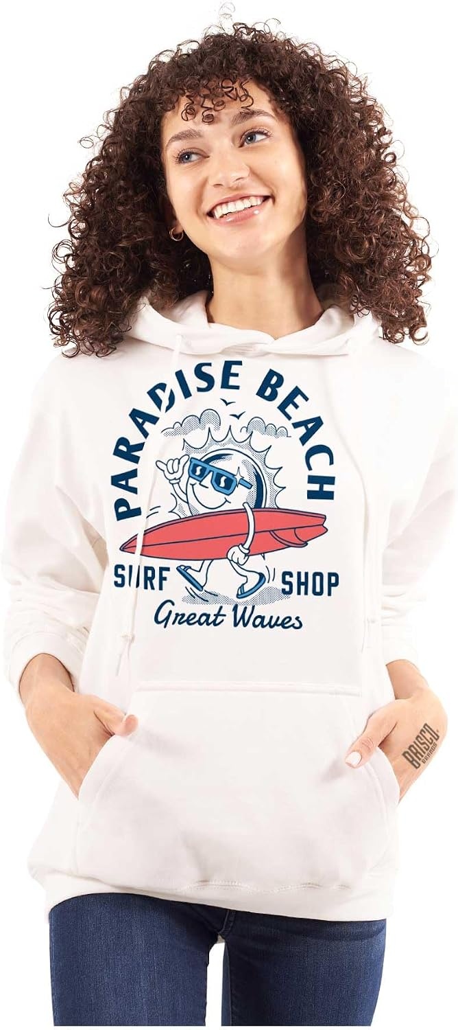 image:imageParadise Beach Great Waves Surf Sun Hoodie Sweatshirt Women MenWhite