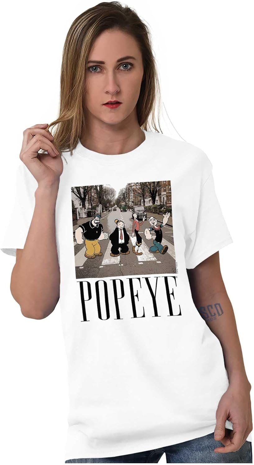 image:imagePopeye Crosswalk Music Album Cover Graphic T Shirt Men or WomenWhite