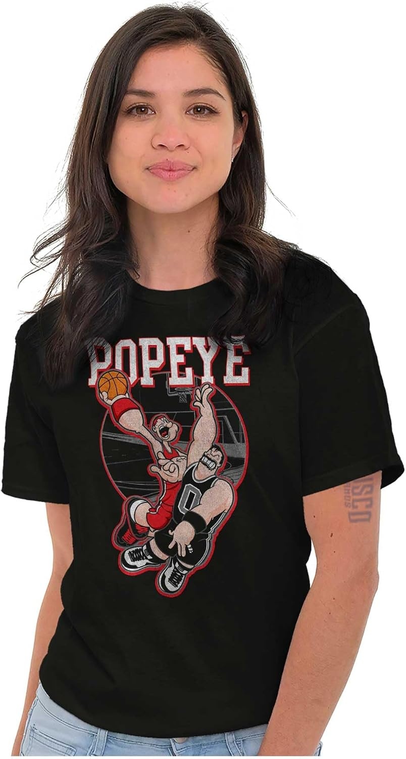 image:imagePopeye Sports Basketball Hoops Team Player Graphic T Shirt Men or WomenBlack Bluto Defense