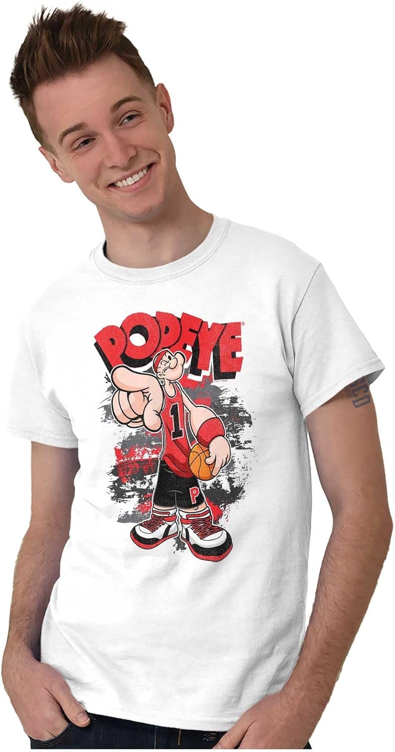 image:imagePopeye Sports Basketball Hoops Team Player Graphic T Shirt Men or WomenWhite Urban Athlete