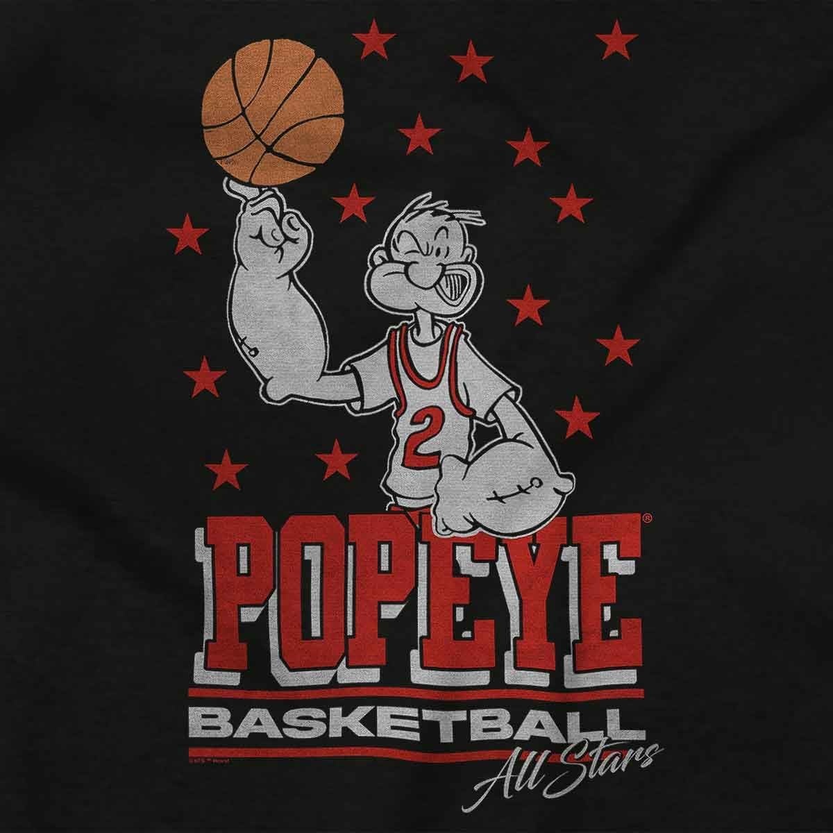 image:imagePopeye Sports Basketball Hoops Team Player Toddler Baby Graphic T ShirtBlack Basketball Finger Spin