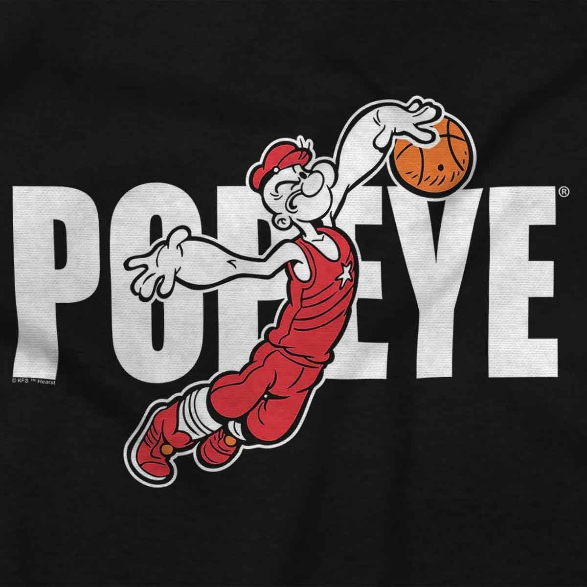 image:imagePopeye Sports Basketball Hoops Team Player Toddler Baby Graphic T ShirtBlack Basketball Player