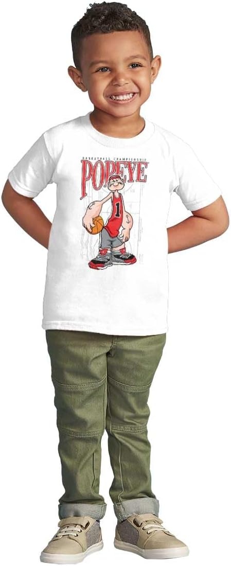 image:imagePopeye Sports Basketball Hoops Team Player Toddler Baby Graphic T ShirtWhite Sport Gameplay