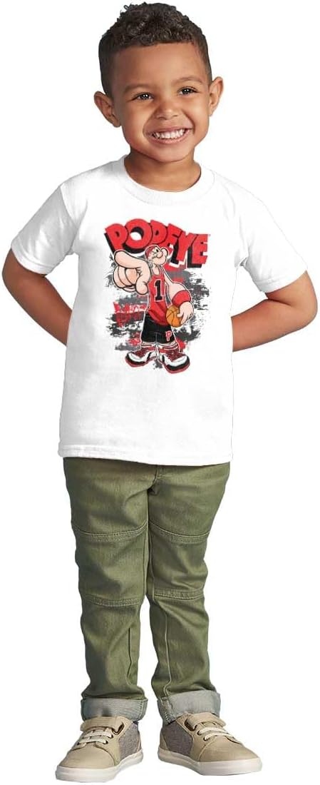 image:imagePopeye Sports Basketball Hoops Team Player Toddler Baby Graphic T ShirtWhite Urban Athlete