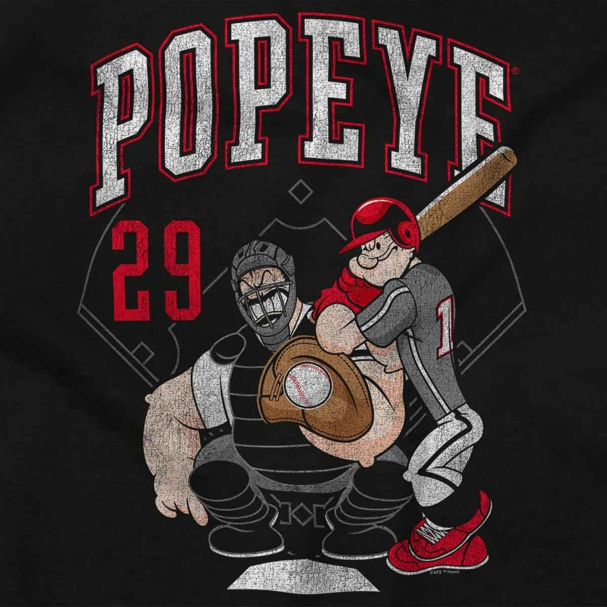 image:imagePopeye Sports Team Baseball Player Game Day Baby Romper Boys or GirlsBlack Strike