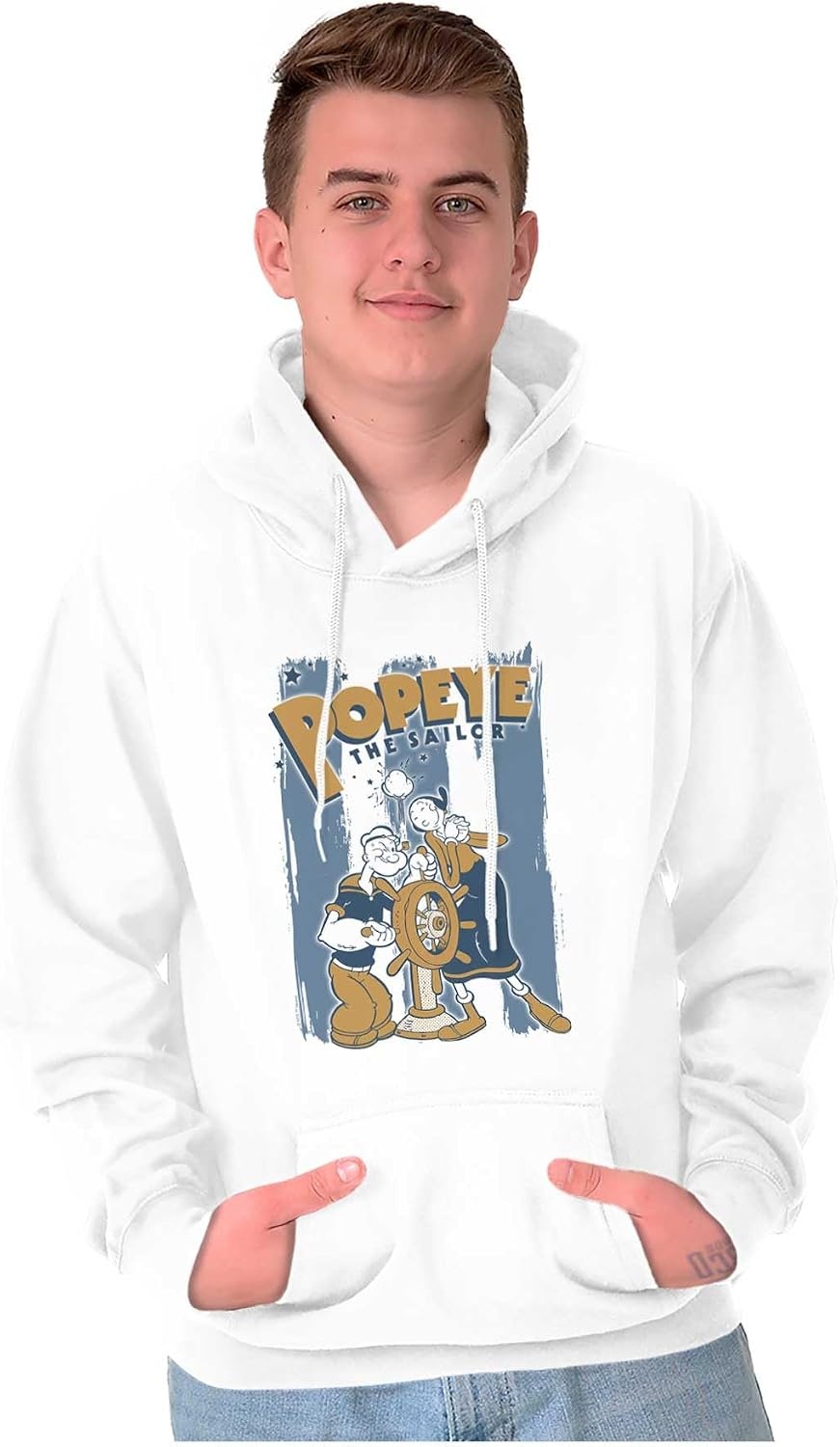 image:imagePopeye The Sailor Man Loves Olive Oyl Hoodie Sweatshirt Women MenWhite