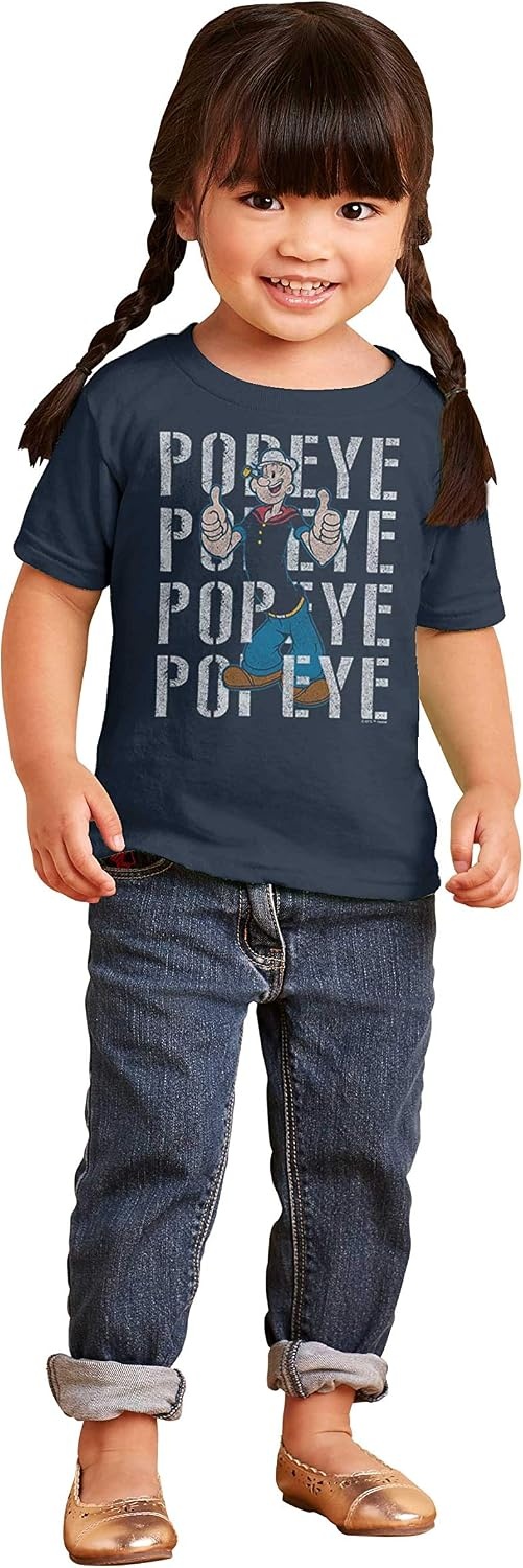 image:imagePopeye The Sailor Man On Repeat Retro Toddler Boy Girl T ShirtNavy