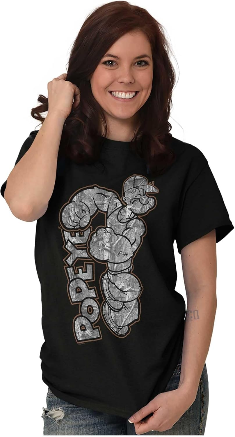 image:imagePopeye Urban Stick and Leaf Camouflage Gym Graphic T Shirt Men or WomenBlack Camo Popeye
