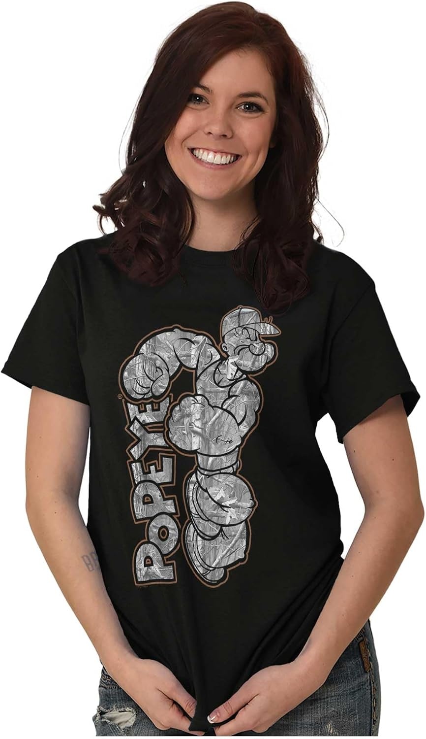 image:imagePopeye Urban Stick and Leaf Camouflage Gym Graphic T Shirt Men or WomenBlack Camo Popeye