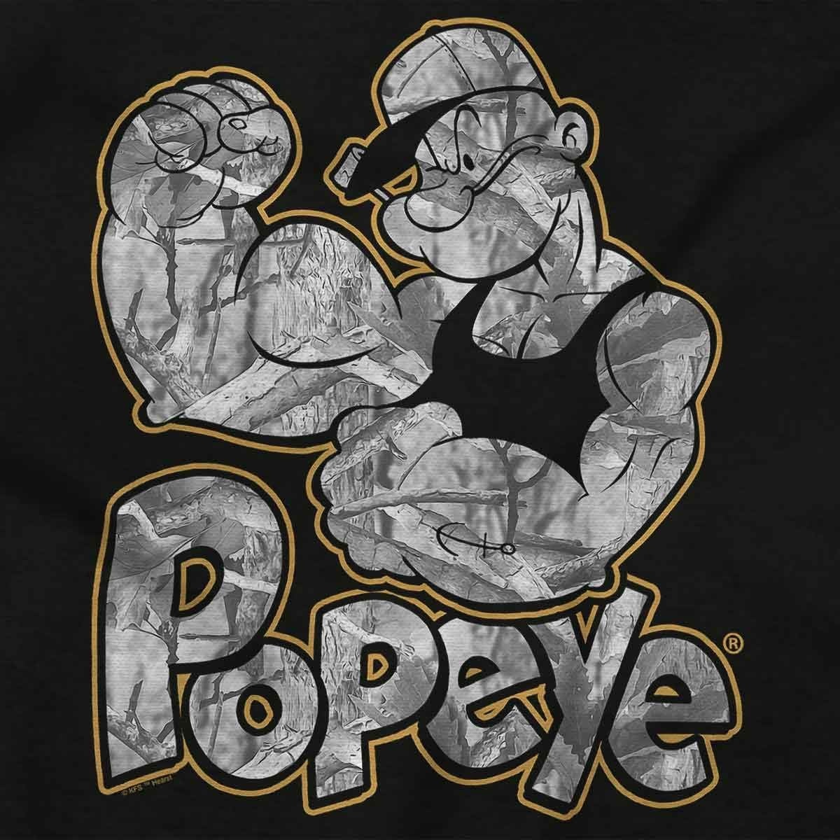 image:imagePopeye Urban Stick and Leaf Camouflage Gym Graphic T Shirt Men or WomenBlack Muscle Flex