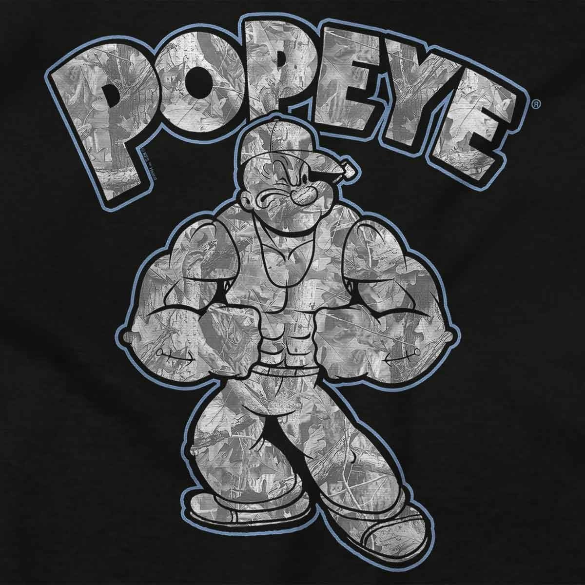 image:imagePopeye Urban Stick and Leaf Camouflage Gym Graphic T Shirt Men or WomenBlack Muscular Sailor Man