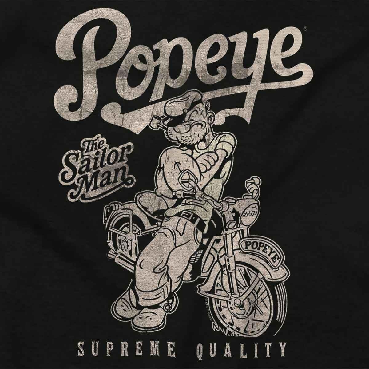 image:imagePopeye Vintage Motorcycle Biker Graphic T Shirt Men or WomenBlack Supreme Biker