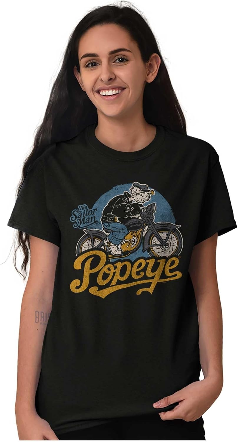 image:imagePopeye Vintage Motorcycle Biker Graphic T Shirt Men or WomenBlack Vintage Biker