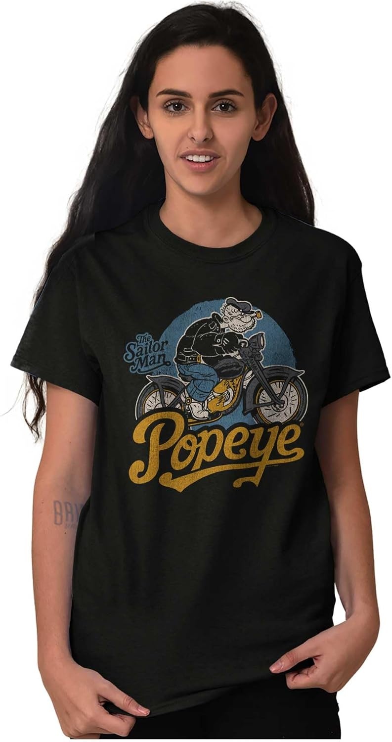 image:imagePopeye Vintage Motorcycle Biker Graphic T Shirt Men or WomenBlack Vintage Biker