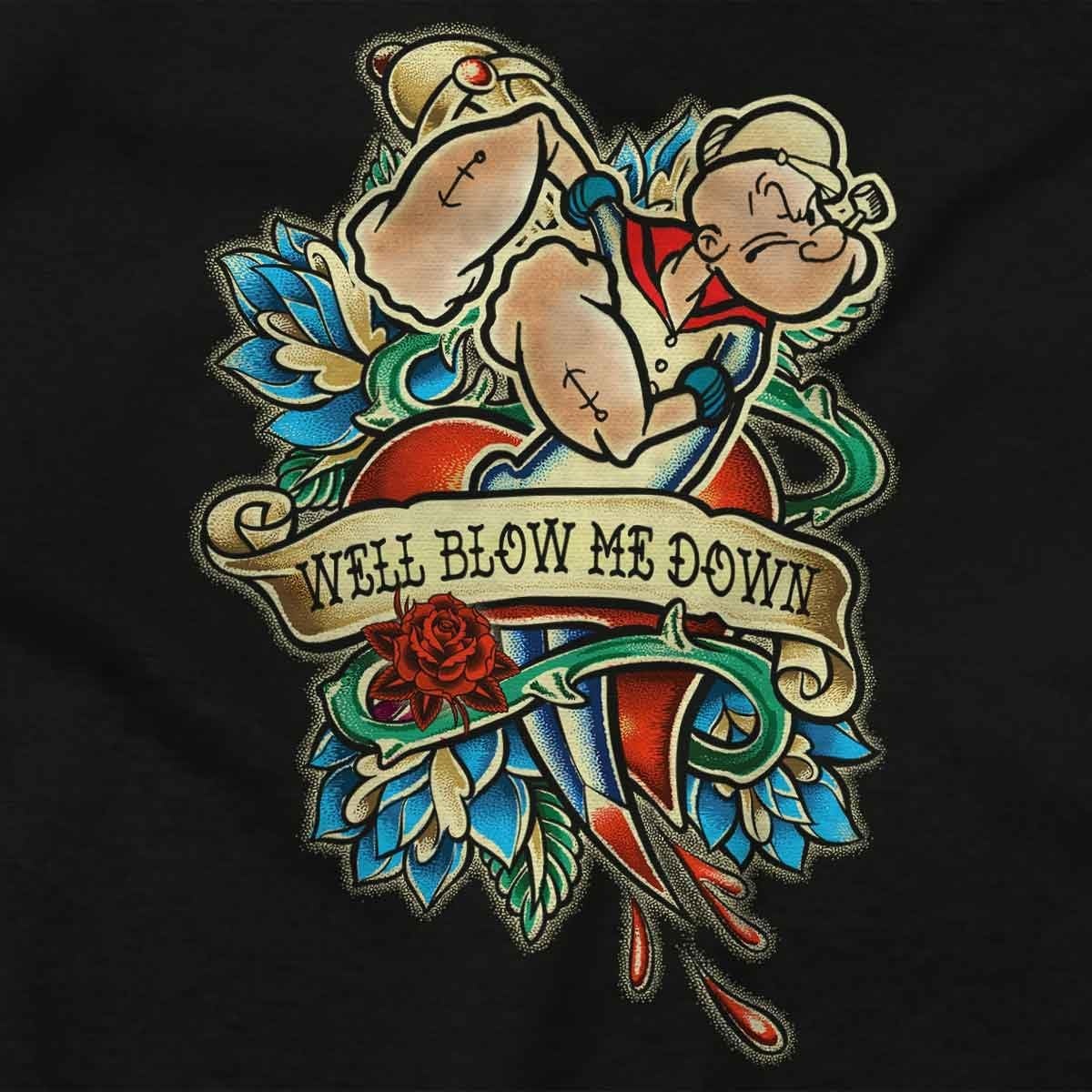 image:imagePopeye Well Blow Me Down Tattoo Graphic T Shirt Men or WomenBlack