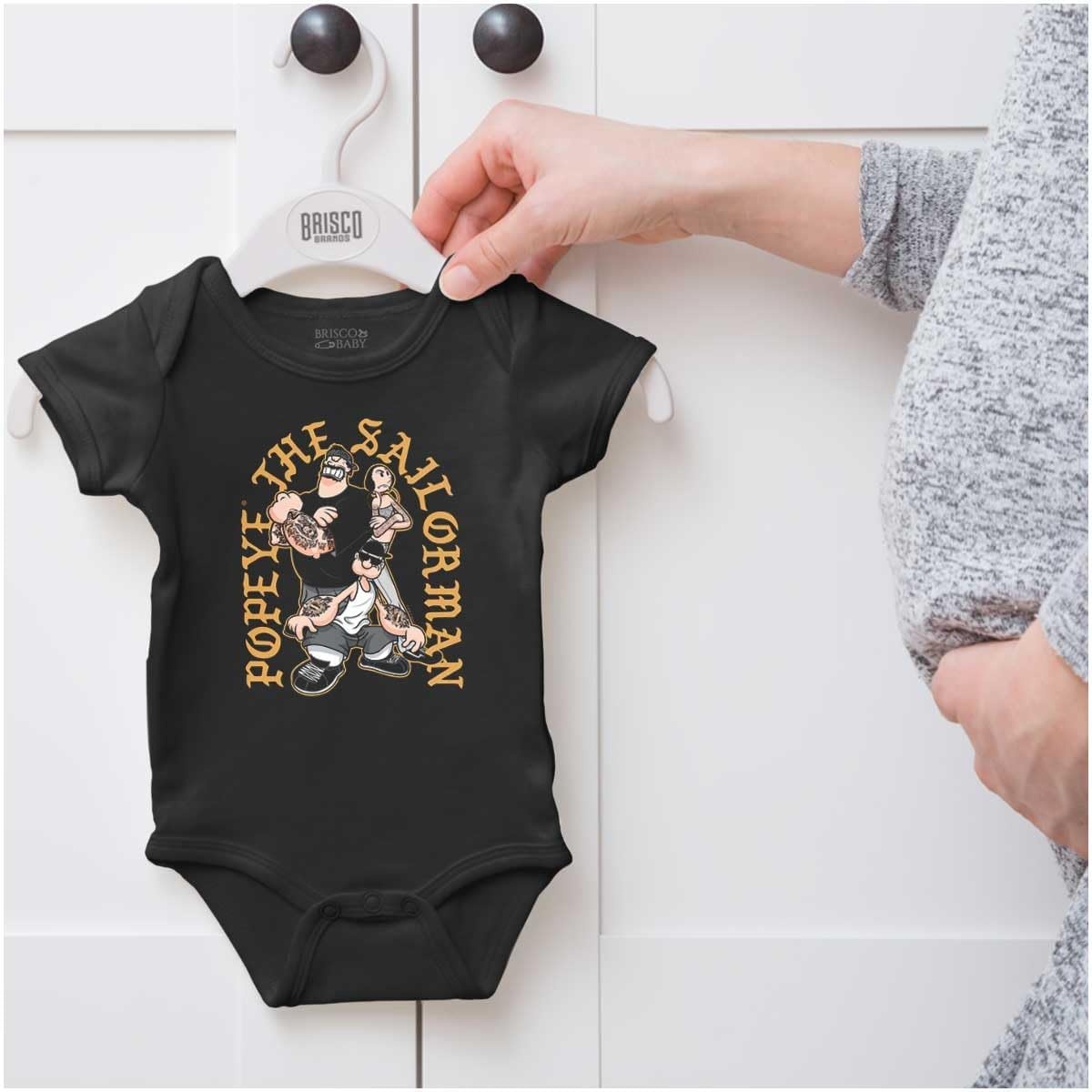 image:imagePopeye and Friends Urban Cholo LA West Coast Baby Romper Boys or GirlsBlack Friends With Attitude