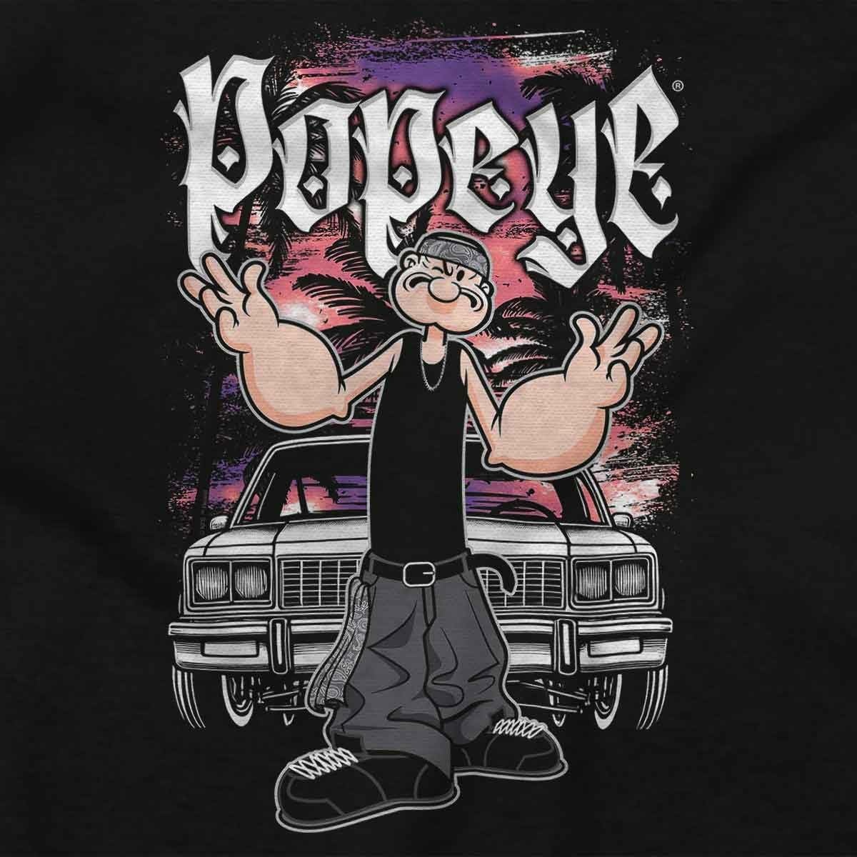 image:imagePopeye and Friends Urban Cholo LA West Coast Baby Romper Boys or GirlsBlack Low Rider Car