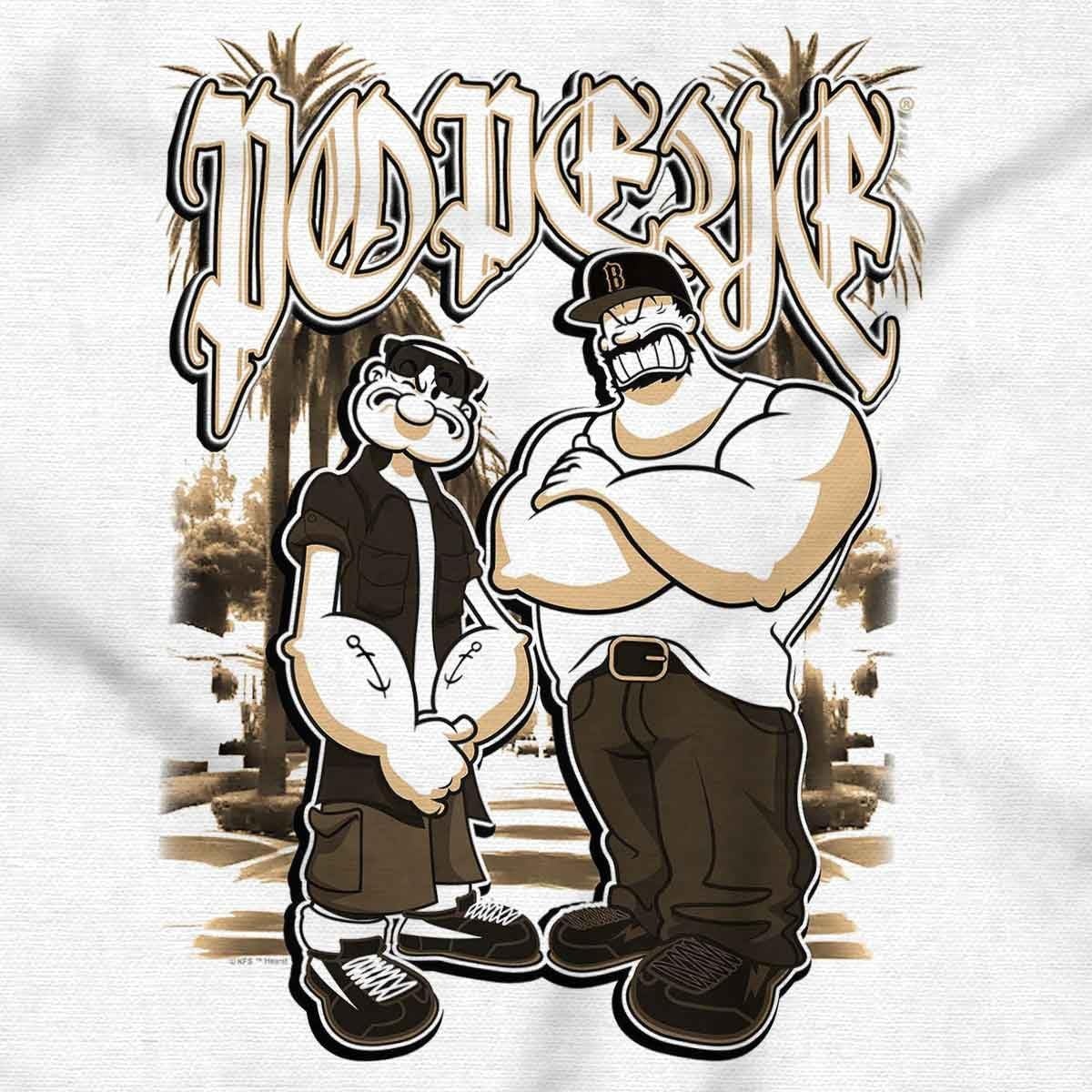 image:imagePopeye and Friends Urban Cholo LA West Coast Baby Romper Boys or GirlsWhite Popeye and Bluto